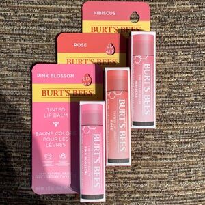 new and sealed Burt's bees tinted lip balm bundle